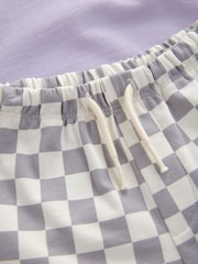 Lilac Purple Hot Wheels Short Sleeve Crewneck & Checkerboard Shorts 100% Cotton Set (3mths-8yrs) - Image 8 of 10