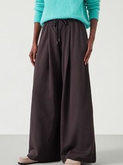 Hush Brown 100% Cotton Taylor Wide Leg Joggers - Image 1 of 6
