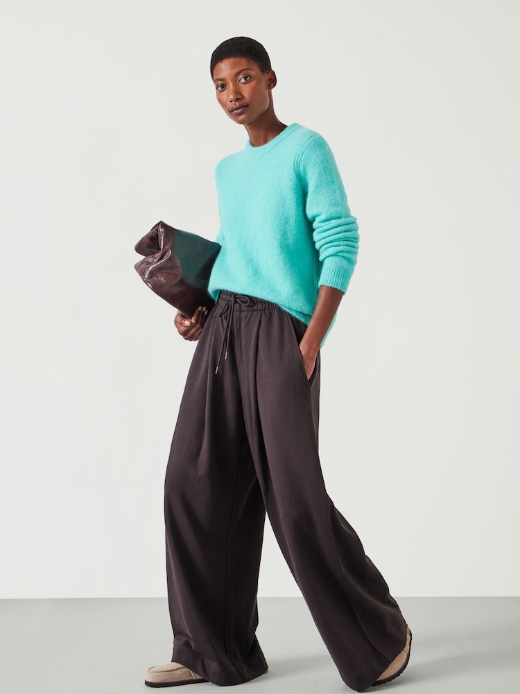 Hush Brown 100% Cotton Taylor Wide Leg Joggers - Image 2 of 6