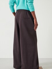 Hush Brown 100% Cotton Taylor Wide Leg Joggers - Image 3 of 6