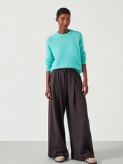 Hush Brown 100% Cotton Taylor Wide Leg Joggers - Image 5 of 6