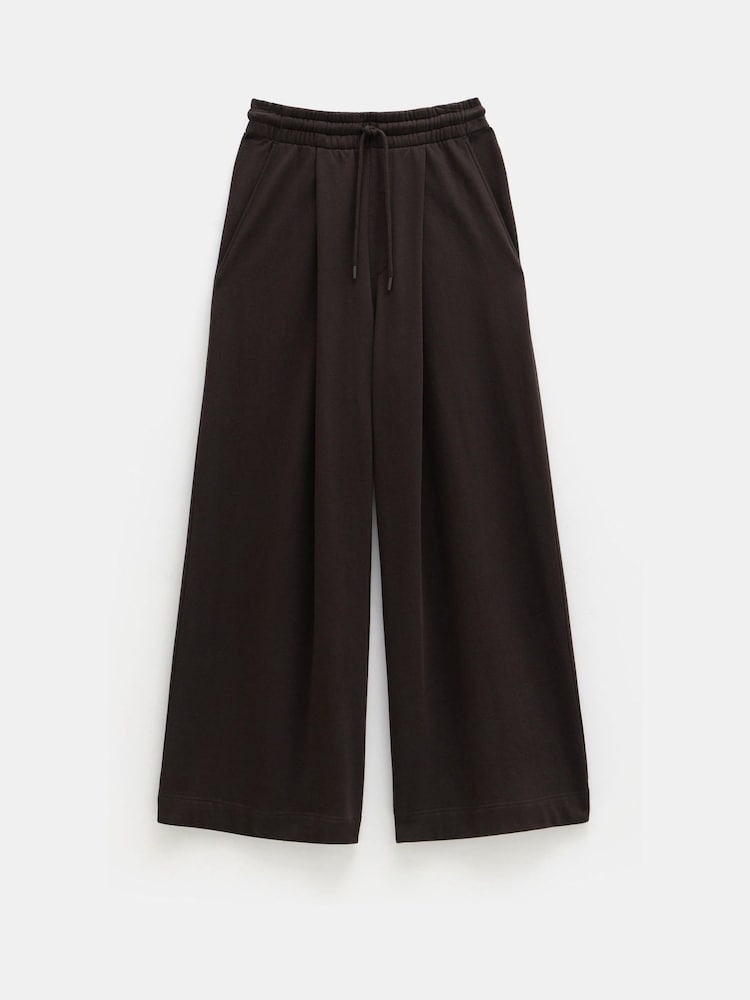 Hush Brown 100% Cotton Taylor Wide Leg Joggers - Image 6 of 6