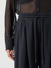 Hush Black 100% Cotton Taylor Wide Leg Joggers - Image 4 of 5