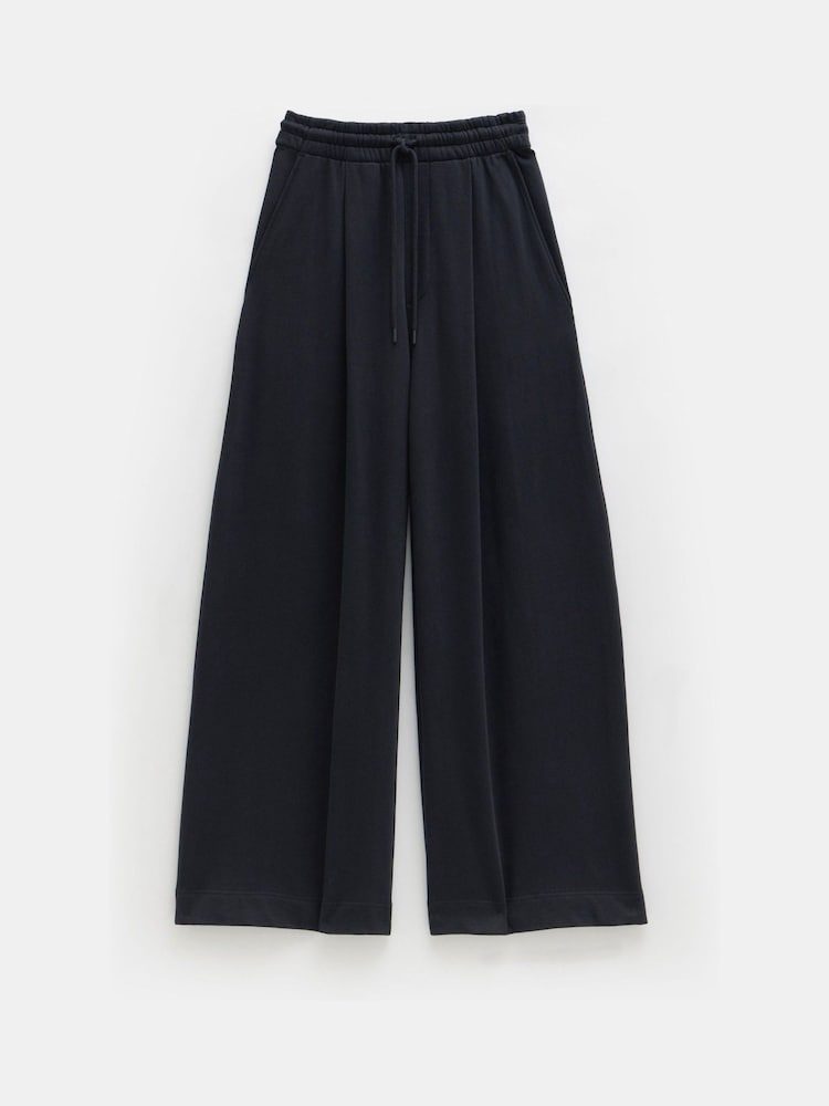Hush Black 100% Cotton Taylor Wide Leg Joggers - Image 5 of 5