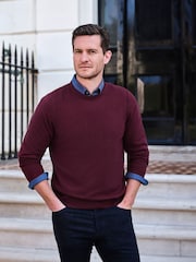 Pure Collection Purple Cashmere Crew Sweater - Image 1 of 3
