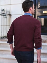 Pure Collection Purple Cashmere Crew Sweater - Image 2 of 3