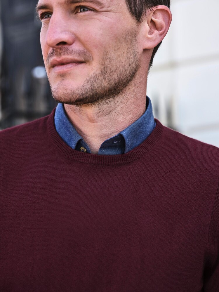 Pure Collection Purple Cashmere Crew Sweater - Image 3 of 3 Pure Collection Purple Cashmere Crew Sweater - Image 3 of 3