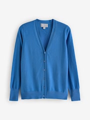 Pure Collection Cashmere V-Neck Cardigan with Colour Matched Buttons - Image 2 of 2