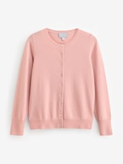 Pure Collection Cashmere Crew Neck Cardigan with Colour Matched Buttons - Image 2 of 2