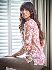 Pure Collection Pink Pure Cashmere Crew Neck Jumper - Image 2 of 3