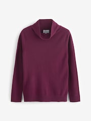 Pure Collection Red Cashmere Bardot Neck Jumper - Image 4 of 4