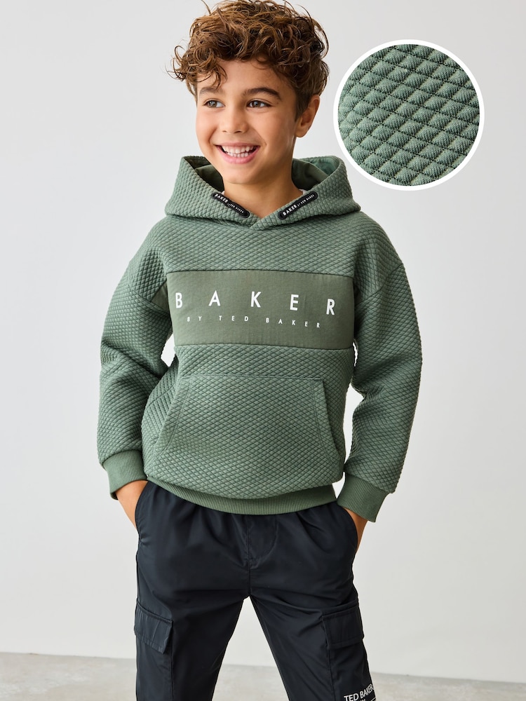 Baker by Ted Baker Textured 100% Cotton Hoodie - Image 1 of 9