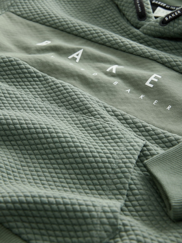 Baker by Ted Baker Textured 100% Cotton Hoodie - Image 9 of 9