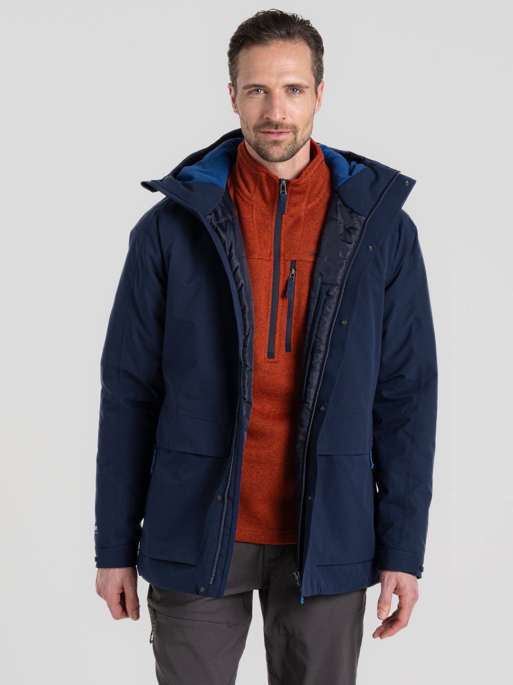 Manteau Rembourré Craghoppers Lorton Homme - Imperméable 20 000 Mm & Respirant 30 000 G - Capuche Réglable Et 6 Poches - 100% Polyester Recyclé