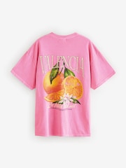 Pink Valencia - Koszulka nocna o kroju oversize w 100% z bawełny - Image 5 of 7