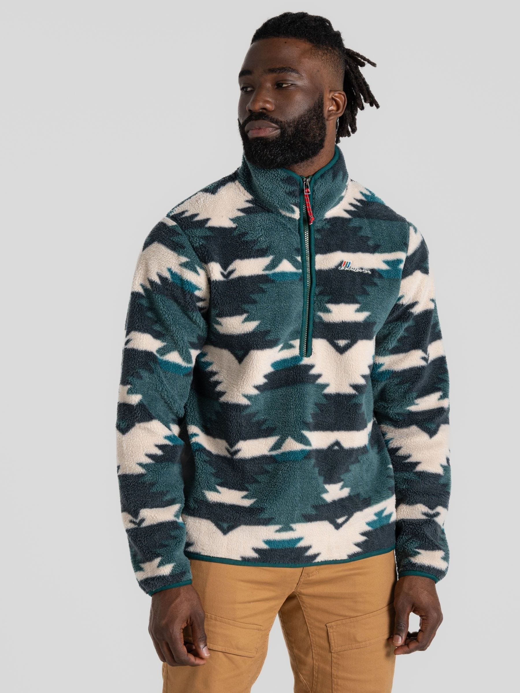 Buy Craghoppers Green Tatton Quarter Zip Fleece from the