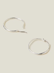 Accessorize Silver Tone Molten Hoop Earrings - Image 1 of 3