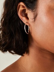 Accessorize Silver Tone Molten Hoop Earrings - Image 3 of 3