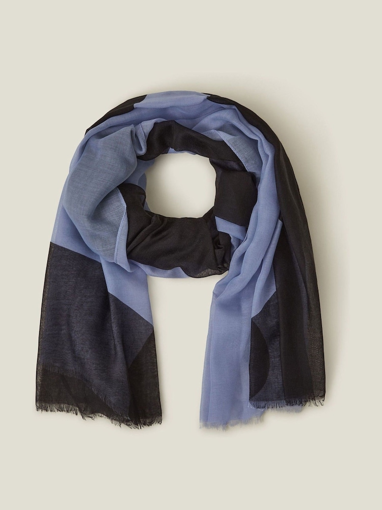 Accessorize Blue Wave Print Scarf - Image 1 of 3