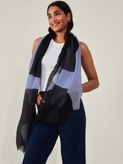 Accessorize Blue Wave Print Scarf - Image 3 of 3