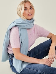 modra - Accessorize me zelohek Winter odeja šal; ruta - Slika 3 iz 3