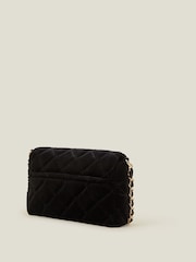 Accessorize Black Velvet Quilted Cross-Body Bag - Image 2 of 3