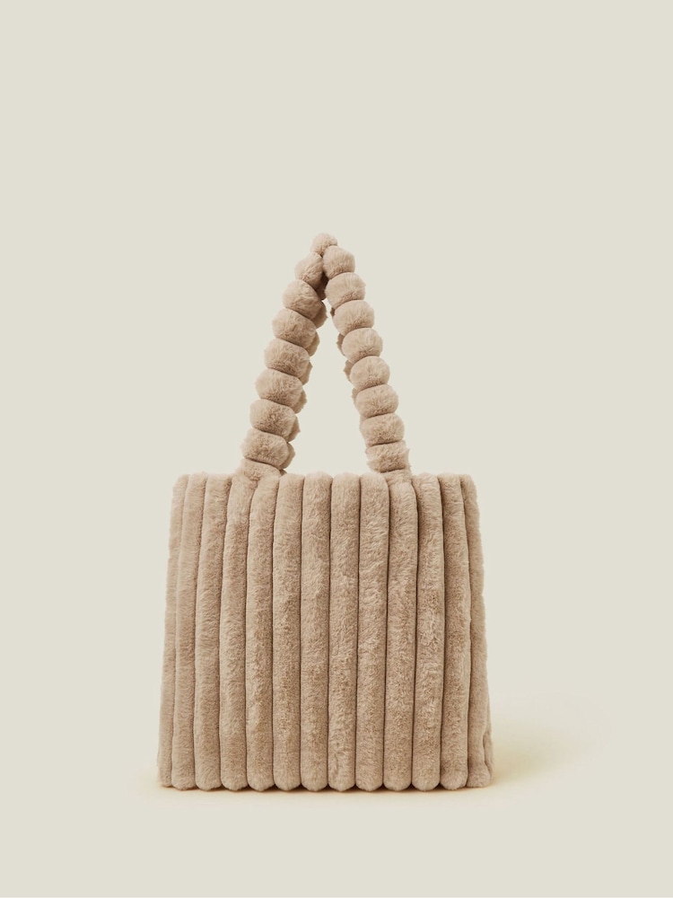 Accessorize Ribbed Faux Fur velika/vrečasta torba Torba - Slika 1 iz 3