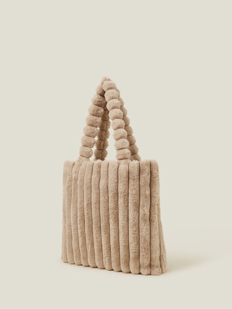 Accessorize Ribbed Faux Fur velika/vrečasta torba Torba - Slika 2 iz 3