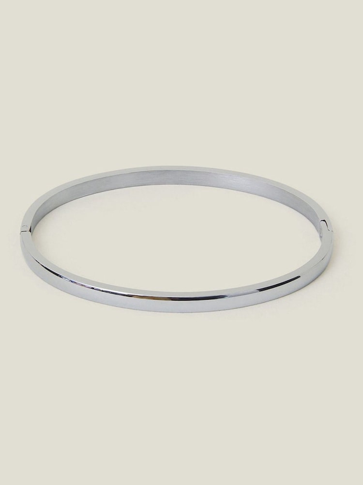 Accessorize Silver Tone Platinum-Coated Stainless Steel Cuff Bracelet - Image 1 of 2
