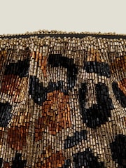 Accessorize Animal Hand Beaded Leopard Print Cloud Clutch Bag - Image 3 of 3