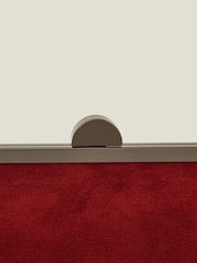 Accessorize Red Suedette Clip Frame Clutch Bag - Image 2 of 3