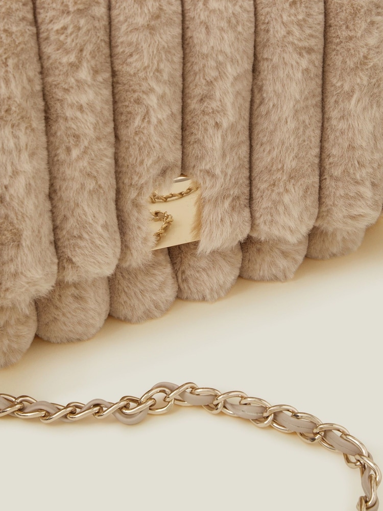 Accessorize Animal Faux Fur Cross-Body Bag - Image 3 of 3 Accessorize Animal Faux Fur Cross-Body Bag - Image 3 of 3