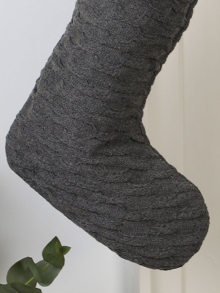 Personalised Grey Knit Christmas Stocking by Dibor - Image 3 of 3