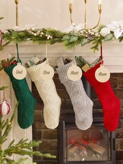 Personalised Red Cable Knit Christmas Stocking by Dibor - Image 5 of 5