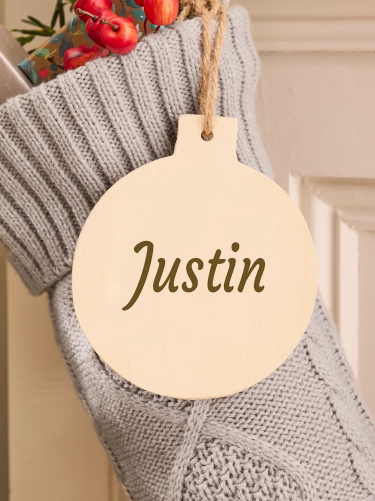 Personalised Grey Cable Knit Christmas Stocking by Dibor - Image 2 of 5 Personalised Grey Cable Knit Christmas Stocking by Dibor - Image 2 of 5