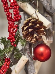 Personalised Woodland Berries Light Up Christmas Wreath by Dibor - Image 3 of 4
