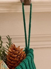 Personalised Green Cable Knit Christmas Stocking by Dibor - Image 3 of 5
