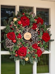 Personalised Royale Christmas Rose Wreath by Dibor - Image 1 of 5