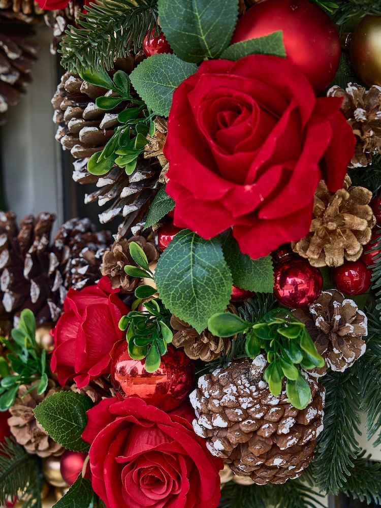 Personalised Royale Christmas Rose Wreath by Dibor - Image 2 of 5