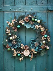 Personalised Large Highbury Luxury Christmas Wreath by Dibor - Image 1 of 5