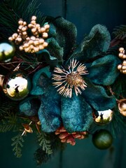 Personalised Large Highbury Luxury Christmas Wreath by Dibor - Image 2 of 5