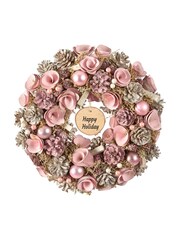 Personalised Pink Roses Christmas Wreath by Dibor - Image 5 of 5