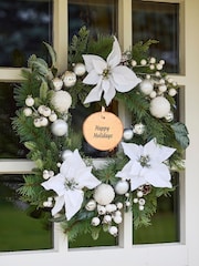 Personalised Valley Snowdrift Christmas Wreath by Dibor - Image 1 of 5