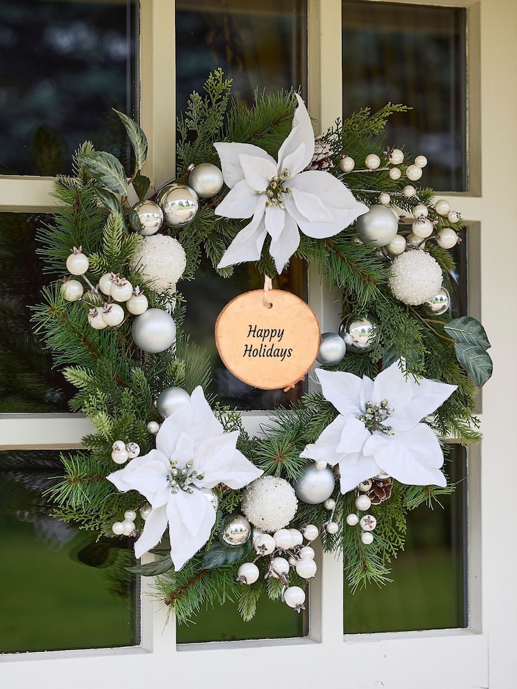 Personalised Valley Snowdrift Christmas Wreath by Dibor - Image 1 of 5