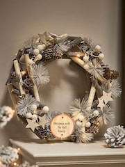 Personalised Silent Night Light Up Christmas Wreath by Dibor - Image 1 of 5