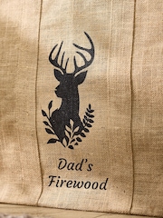 Personalised Stag Fireside Kindling and Wood Storage Bag by Dibor - Image 3 of 5