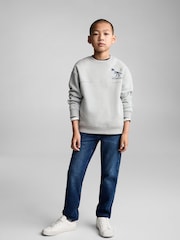 Mango Cream Boys Graphic Dinosaur Sweatshirt - Image 1 of 7