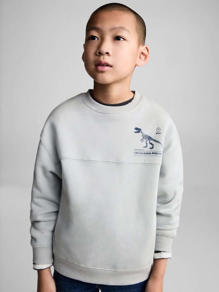 Mango Cream Boys Graphic Dinosaur Sweatshirt - Image 2 of 7