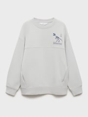 Mango Cream Boys Graphic Dinosaur Sweatshirt - Image 6 of 7
