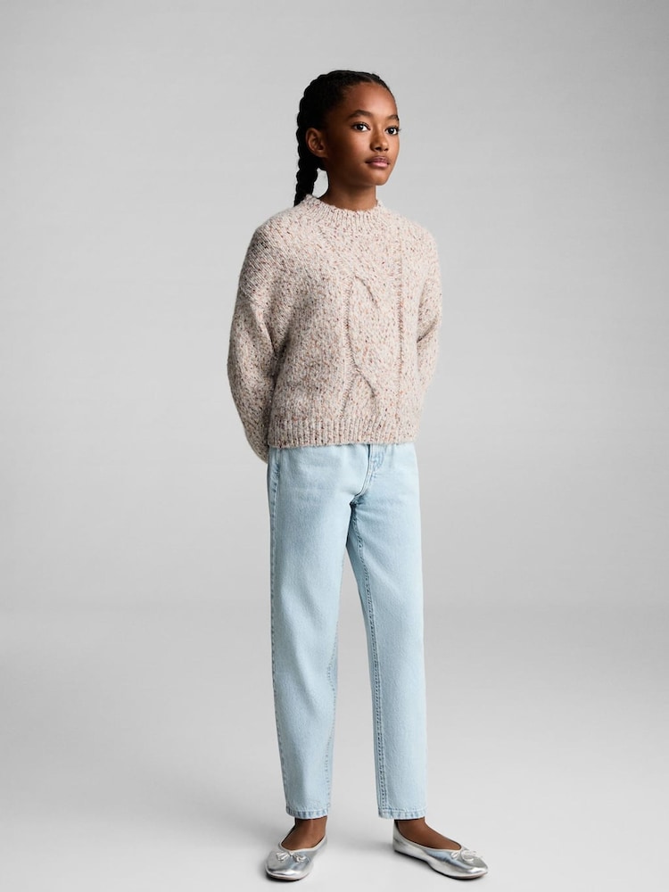 Mango Cream Knitted Braided Cream Sweater - Image 1 of 6 Mango Cream Knitted Braided Cream Sweater - Image 1 of 6